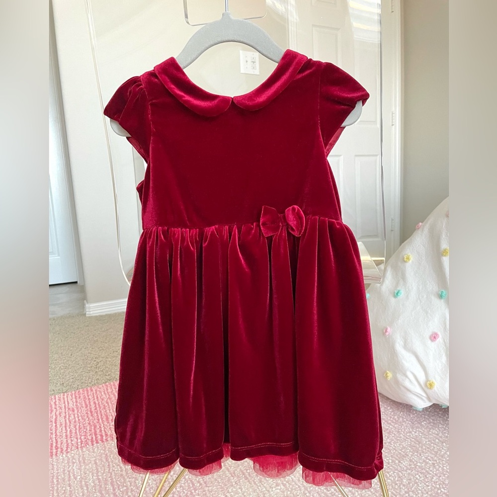 H&M Toddler Girls Velvet Red Dress